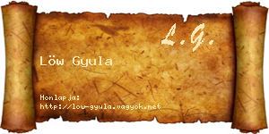 Löw Gyula névjegykártya